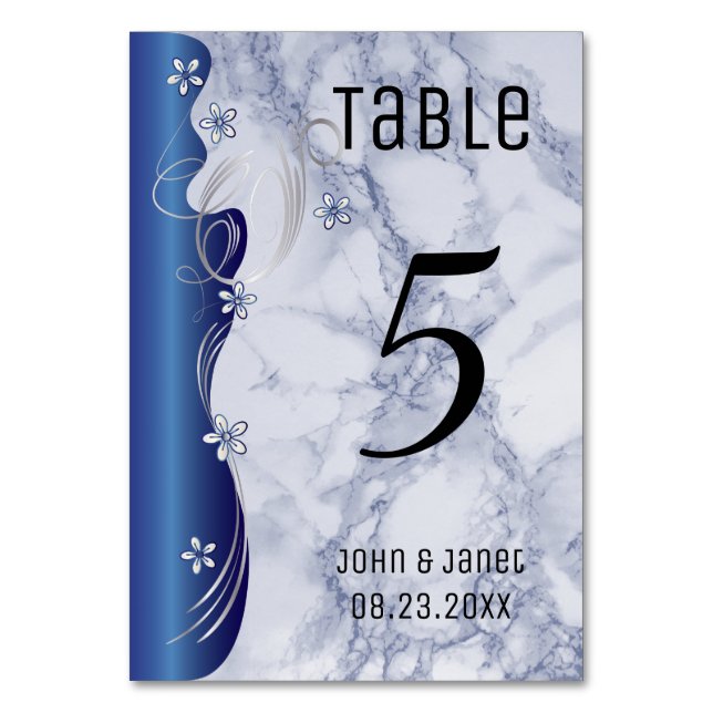 Numéro De Table Jolie conception de marbre bleu - Numéro de tablea (Par défaut)