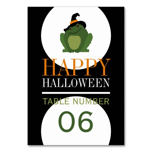 Numéro De Table Jolie sorcière Toad, Halloween (Par défaut)