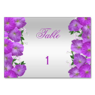 Numéro De Table Jolies Pétunias Floraux Anniversaire Classy