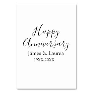 Numéro De Table Joyeux anniversaire mariage nom date année simple