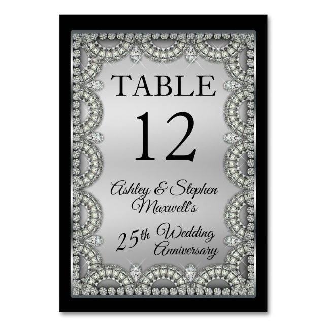 Numéro De Table Jubilé de diamant 25e anniversaire de mariage (Par défaut)