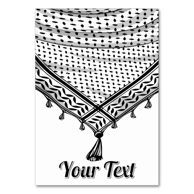 Numéro De Table Keffiyeh Écharpe palestinienne tissu traditionnel (Par défaut)