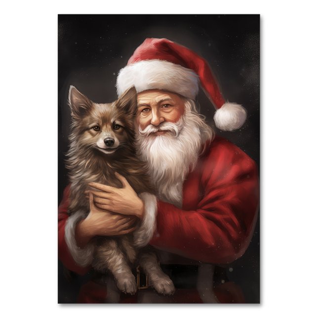 Numéro De Table Kelpie australienne avec Noël au Père Noël (Par défaut)