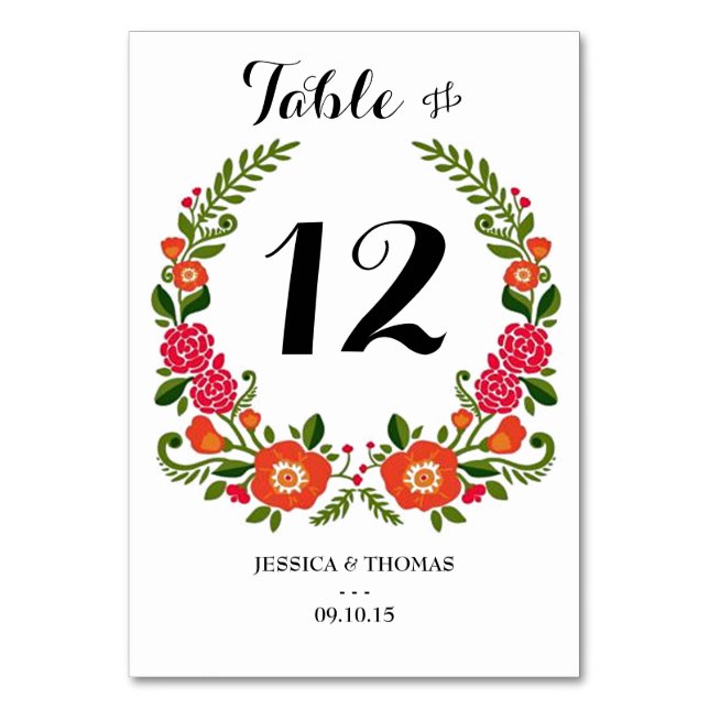 Numéro De Table La collection de Mariages d'été de Bohême (Par défaut)