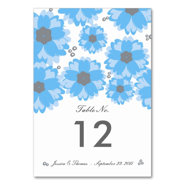 Numéro De Table La collection de Mariages en fleurs bleues Numéros (Par défaut)