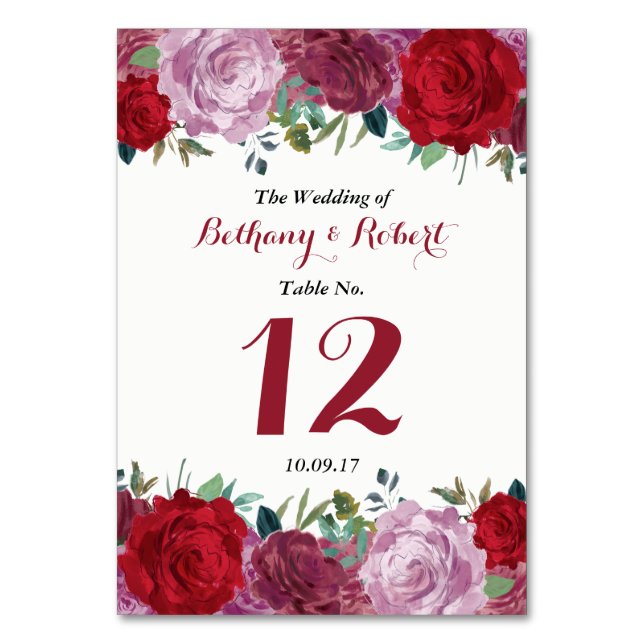 Numéro De Table La collection de Mariages floraux romantiques (Par défaut)