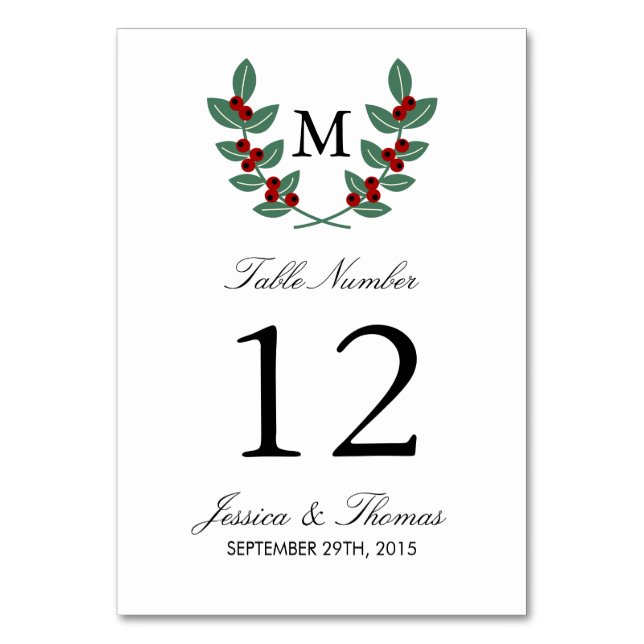 Numéro De Table La collection de Mariages Monogram Berry Bush (Par défaut)