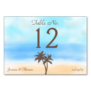 Numéro De Table La collection de mariages Watercolor Beach