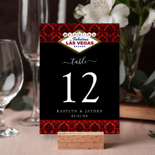 Numéro De Table La Parties scintillant Damask Las Vegas Mariage Co