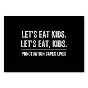 Numéro De Table La ponctuation sauve des vies