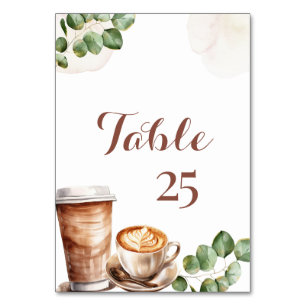 Numéro De Table L'amour du café est la brasserie Fête des mariées 