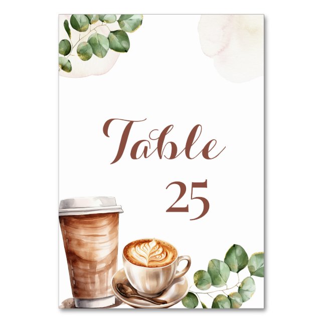 Numéro De Table L'amour du café est la brasserie Fête des mariées  (Par défaut)