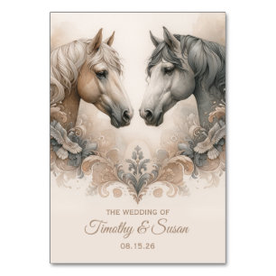 Numéro De Table L'amour pour le Mariage des chevaux