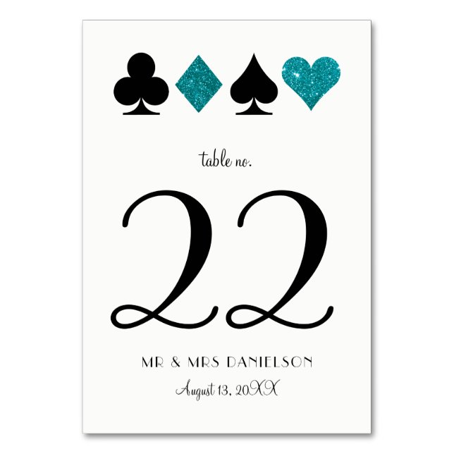 Numéro De Table Las Vegas Turquoise Parties scintillant Numéro de  (Par défaut)