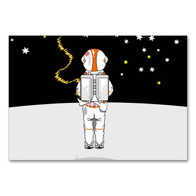 Numéro De Table L'astronaute attrape une courte Weight dans l'espa (Devant)