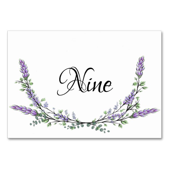 Numéro De Table Lavande et Eucalyptus aquarelle tableau neuf (Devant)