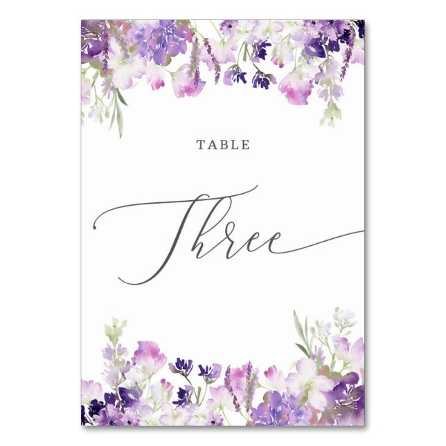 Numéro De Table Lavande florale trois (Par défaut)