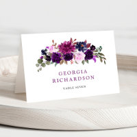 Lavande violette Floral Boho Mariage Place Card