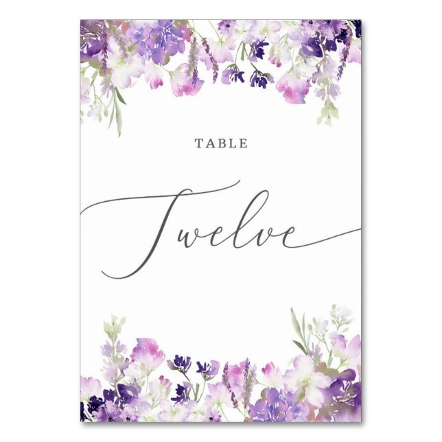 Numéro de table Lavender floral Douze (Par défaut)