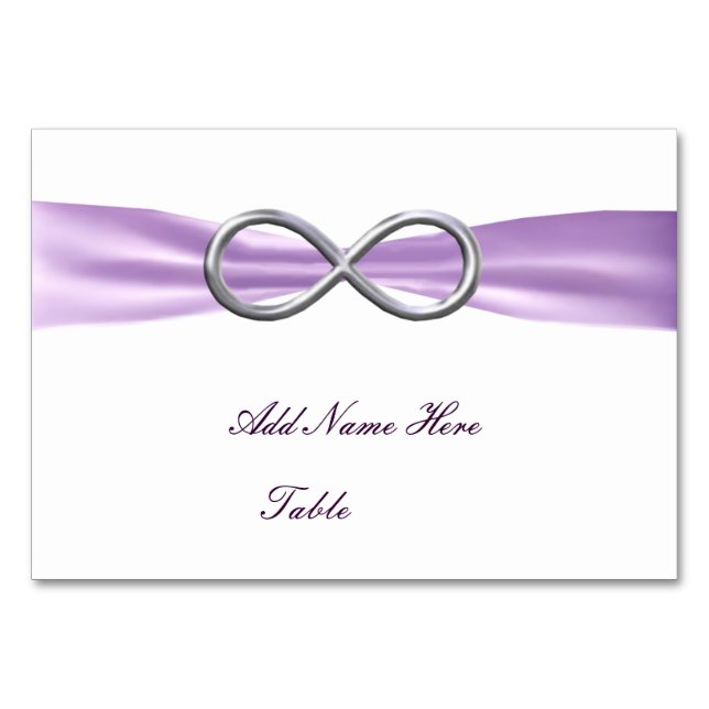 Numéro De Table Lavender Infinity Mariage Table Place Card (Devant)