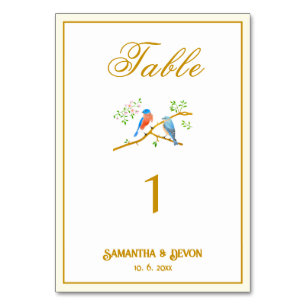 Numéro De Table Le Mariage des oiseaux bleus