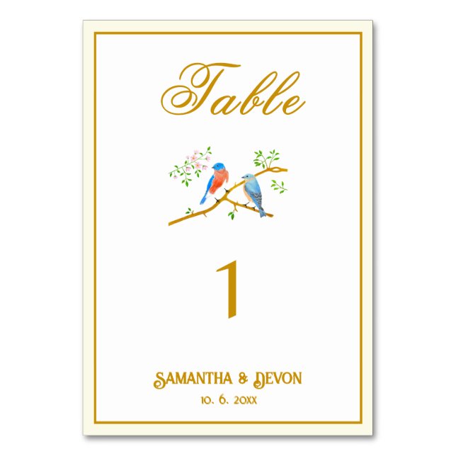 Numéro De Table Le Mariage des oiseaux bleus (Par défaut)