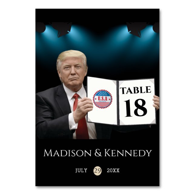 Numéro De Table Le président Trump 🇺 🇸 ✨ Mariage patriotique (Par défaut)