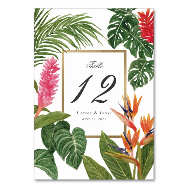 Numéro De Table Le rêve tropical (Par défaut)