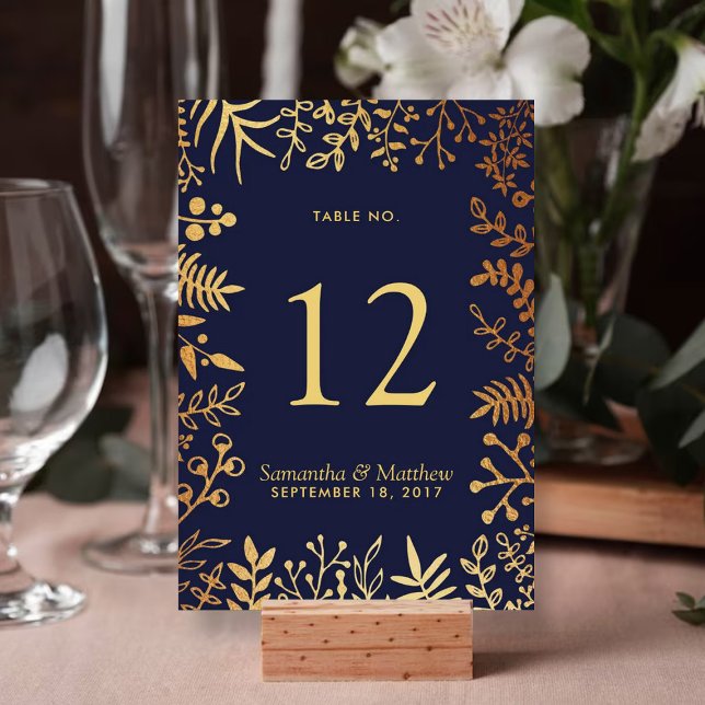 Numéro De Table L'élégante collection de Mariages floraux marine e (Créateur téléchargé)