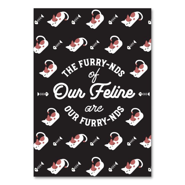 Numéro De Table Les Amis du chat Cute Pun (Par défaut)