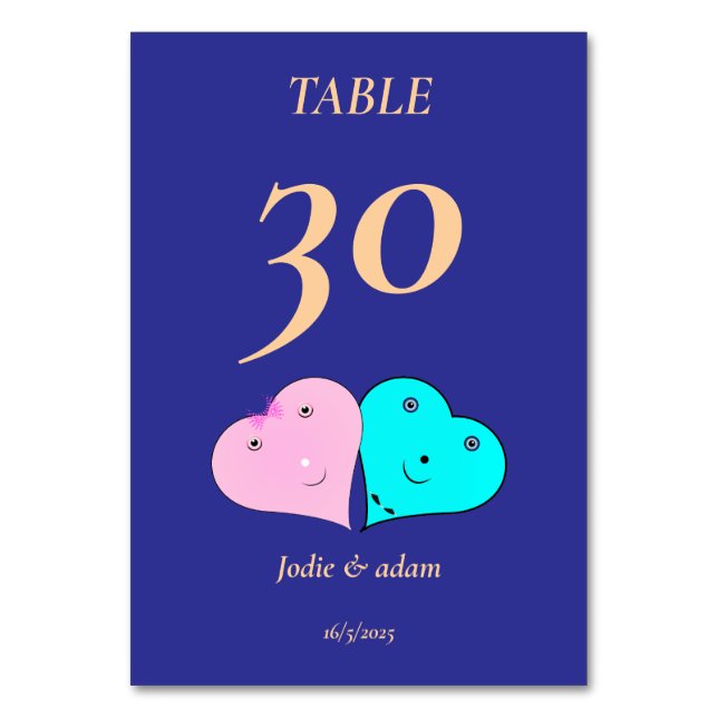 Numéro De Table les coeurs de m. & mrs (Par défaut)
