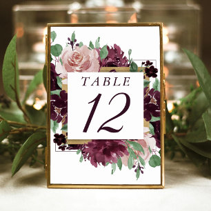 Numéro De Table Les passions de Moody Vin violet Dramatique Rose