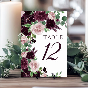 Numéro De Table Les passions de Moody Vin violet Dramatique Rose