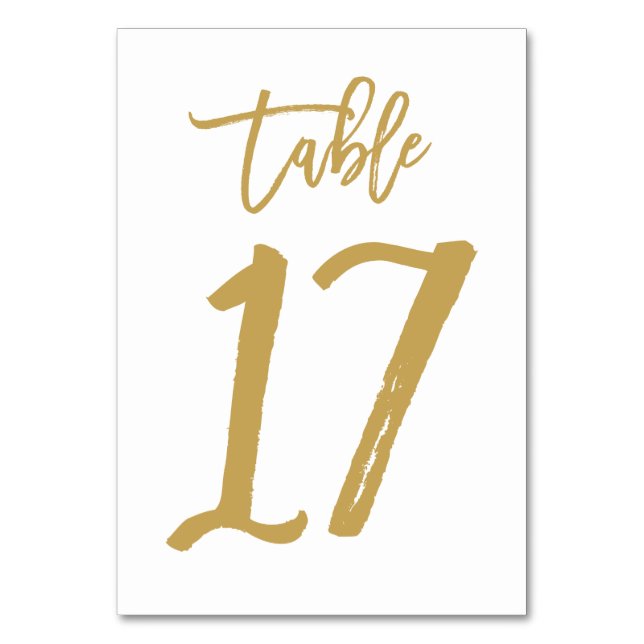 Numéro de table lettres main chic or | Tableau 17 (Par défaut)