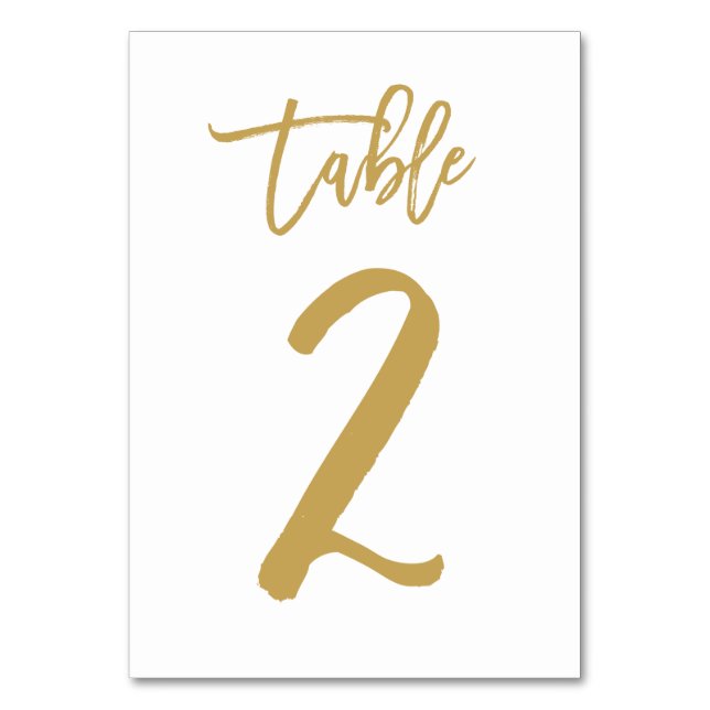 Numéro de table lettres main chic or | Tableau 2 (Par défaut)