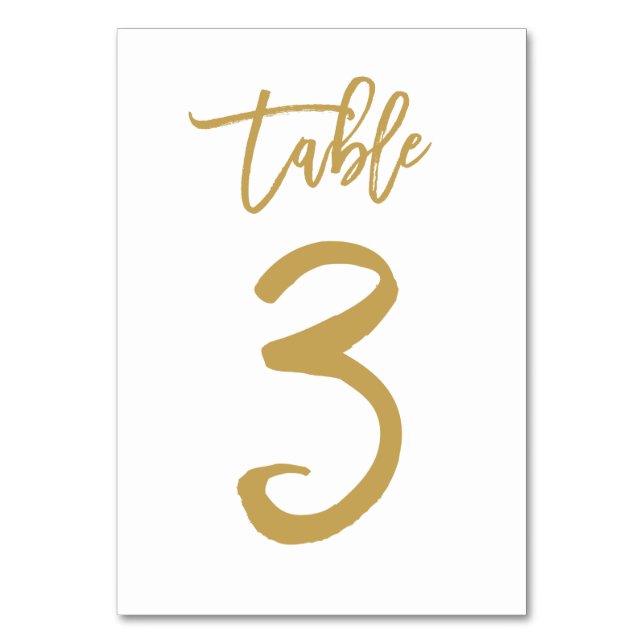 Numéro de table lettres main chic or | Tableau 3 (Par défaut)