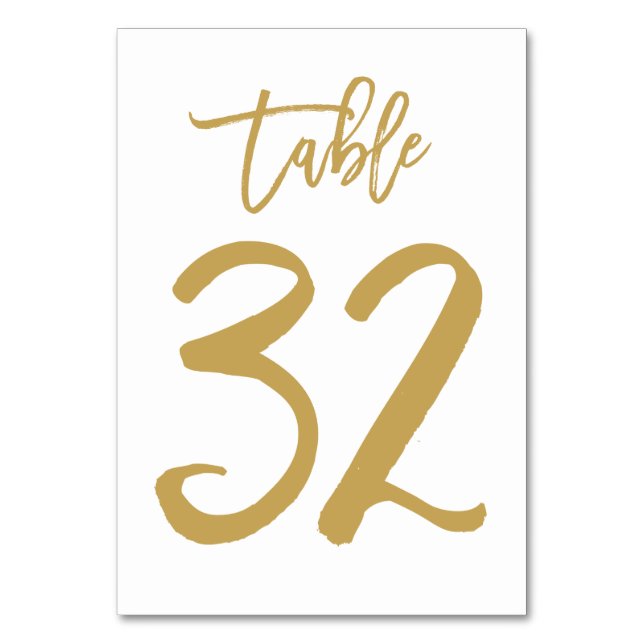 Numéro de table lettres main chic or | Tableau 32 (Par défaut)