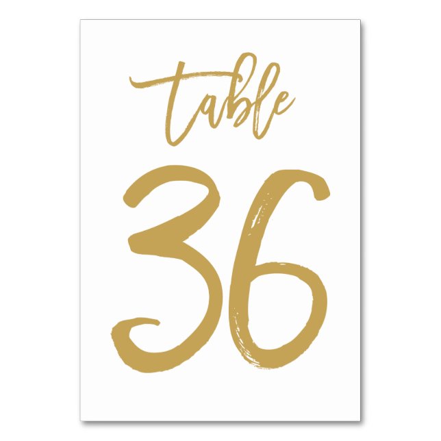 Numéro de table lettres main chic or | Tableau 36 (Par défaut)