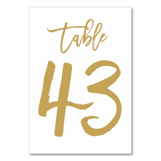 Numéro de table lettres main chic or | Tableau 43 (Par défaut)