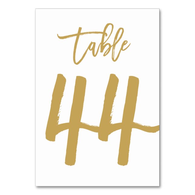 Numéro de table lettres main chic or | Tableau 44 (Par défaut)