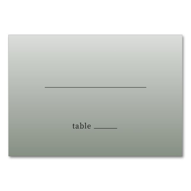 Numéro De Table Ligne Minimaliste Gris Calme (Devant)