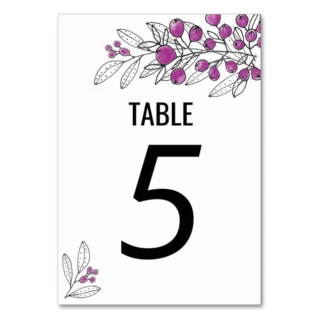 Numéro De Table Limite de la feuille de baies pourpres (Par défaut)
