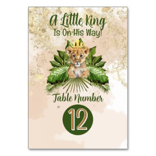 Numéro De Table Lion Cub Un Petit Roi Est En Chemin Baby shower