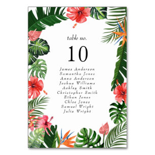 Numéro De Table Liste des Mariages de siège tropicaux dynamiques