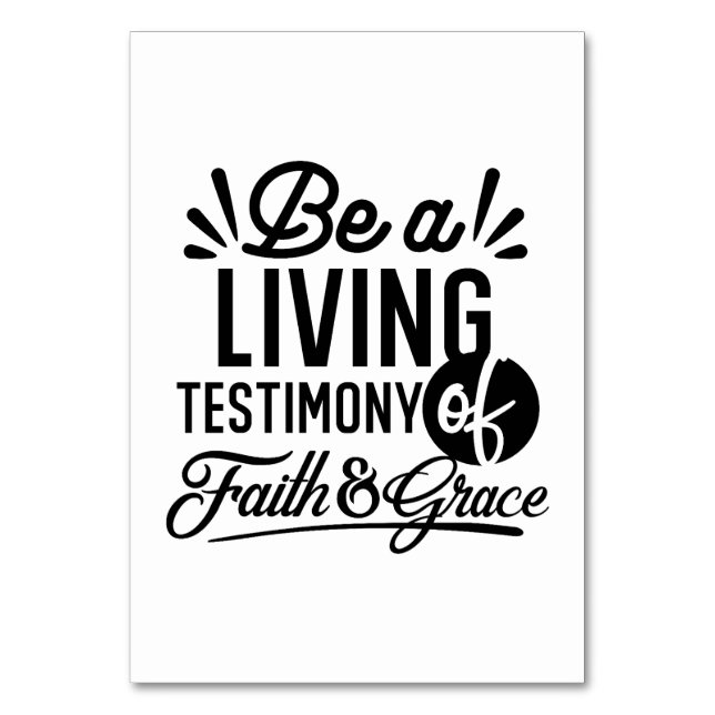 Numéro De Table Living Testimony Bible Quote Christian Motivation (Par défaut)