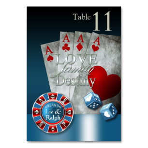 Numéro De Table LR Las Vegas Deluxe TC-11 bleu et rouge monaco