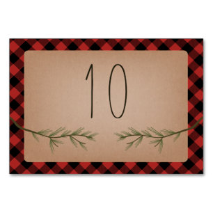 Numéro De Table Lumberjack Plaid Branches À feuillage persistant M