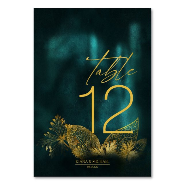 Numéro De Table Lumière de la Lune Mariage Emerald Green ID881 (Par défaut)