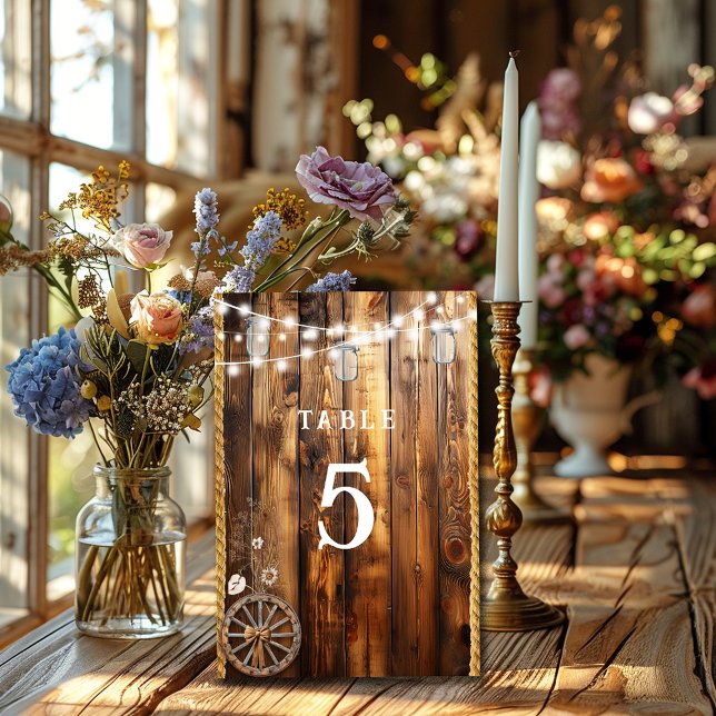 Numéro De Table Lumières à cordes Mason Jar (Créateur téléchargé)