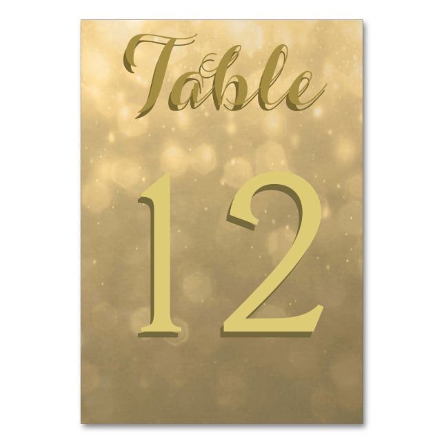 Numéro De Table Lumières Gold Bokeh (Dos)